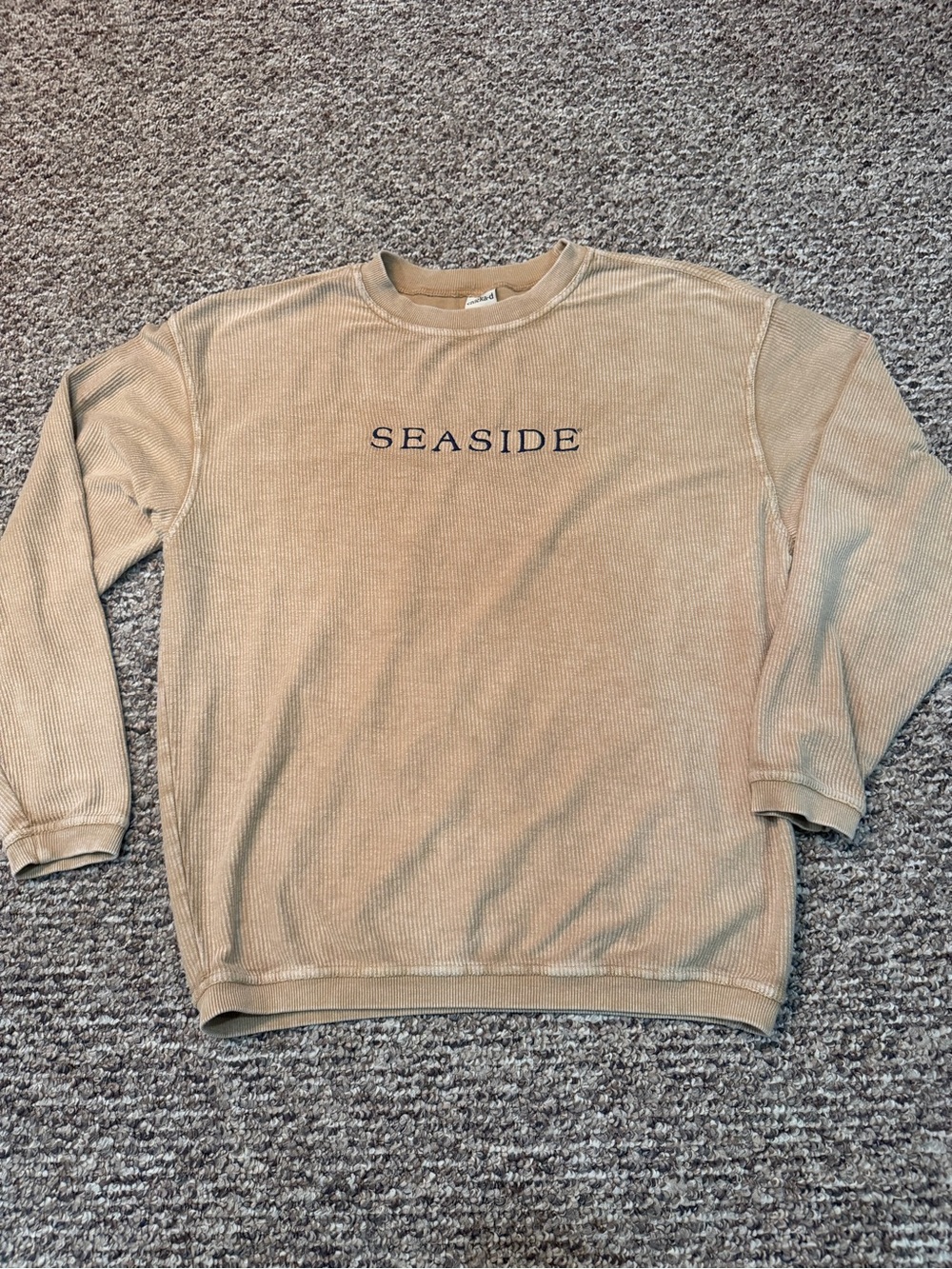 Chicka-d SEASIDE Embroidered Crewneck Sweater - Beige